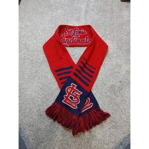 STL Cardinals Winter Scarf Red White Blue Knitted Baseball MLB Fan Scarf Fringe